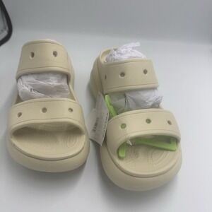 Crocs Classic Crush Sandal Bone Cream Unisex Size Women/9 Men/7 NEW